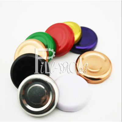 tampão de parafuso do metal do folha de Flandres de 38mm 43mm Juice Glass Bottle Caps Lid 48mm 53mm 58mm