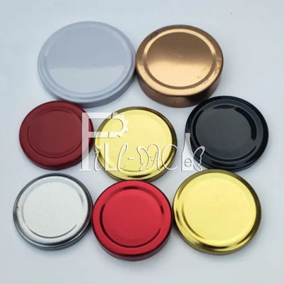 tampão de parafuso do metal do folha de Flandres de 38mm 43mm Juice Glass Bottle Caps Lid 48mm 53mm 58mm