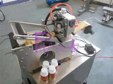 Máquina de etiquetas semi automática da garrafa para etiquetas da etiqueta com a impressora da codificação da data