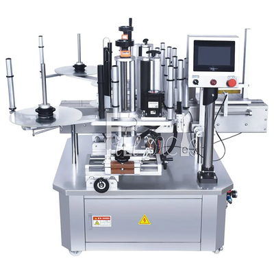 Máquina de etiquetas automática da garrafa do plano do quadrado etiqueta adesiva lateral dobro dada forma especial