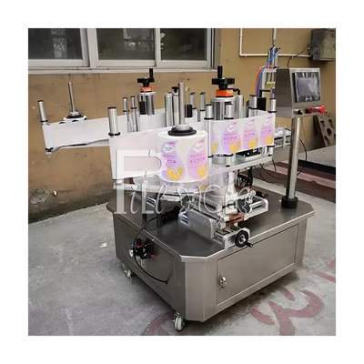 Máquina de etiquetas automática da garrafa do plano do quadrado etiqueta adesiva lateral dobro dada forma especial