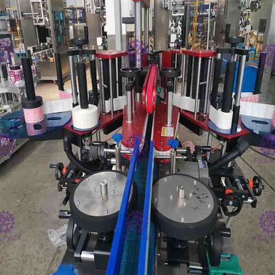 Máquina de etiquetas automática da garrafa do plano do quadrado etiqueta adesiva lateral dobro dada forma especial