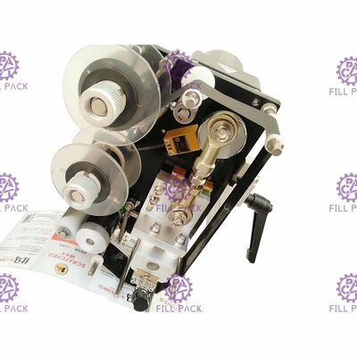 Máquina de etiquetas semi automática da garrafa para etiquetas da etiqueta com a impressora da codificação da data