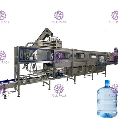 sistema de enchimento três do tambor linear da água de 5 galões 200BPH em uma estrutura