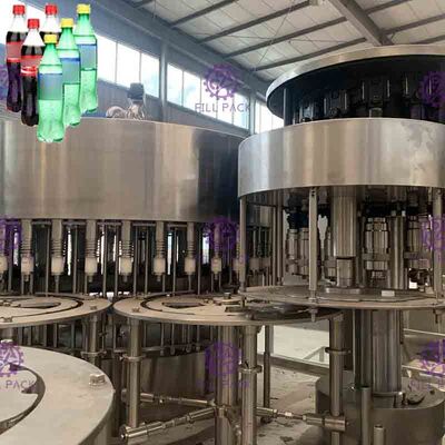 Controle 3 do PLC em 1 máquina de enchimento carbonatada da bebida para garrafas do ANIMAL DE ESTIMAÇÃO