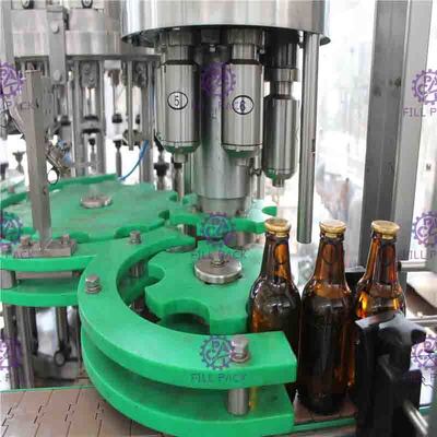 Garrafa de vidro 3 em 1 máquina de enchimento da cerveja e tampando de lavagem para a tração Ring Cap