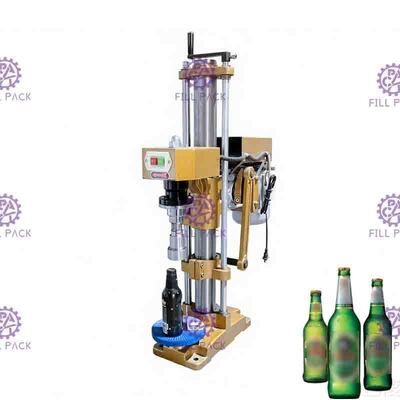 Garrafa de vidro manual tampando de enchimento carbonatada semi auto da cerveja da imprensa da mão da máquina da bebida