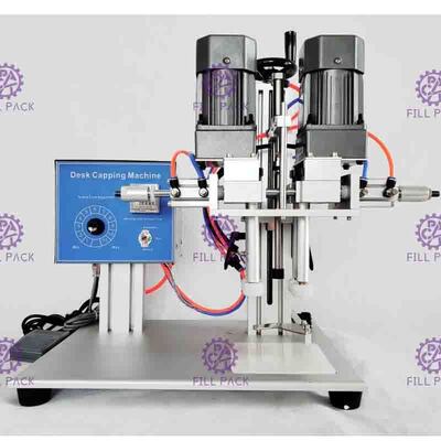 Máquina tampando do parafuso pneumático semi auto do Desktop para a garrafa do plástico do pulverizador