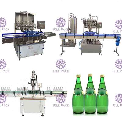 Linha de alumínio carbonatada automática da bebida do tampão da garrafa de vidro da máquina de enchimento 2L da bebida 1500BPH