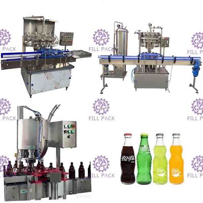 Bebida macia linha carbonatada tampão de coroa 1000BPH da máquina de enchimento da bebida da garrafa de vidro