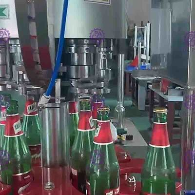 Máquina industrial tampar de coroa da garrafa de 6 cabeças, equipamento da selagem da garrafa do tampão de coroa