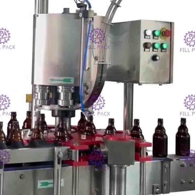 Máquina industrial tampar de coroa da garrafa de 6 cabeças, equipamento da selagem da garrafa do tampão de coroa