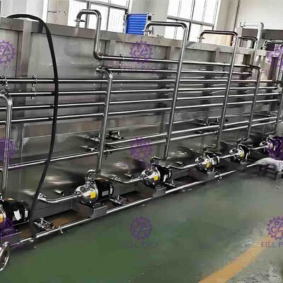Pasteurizador móvel engarrafado do suco da máquina de embalagem da garrafa que recicla com bocais de pulverizador