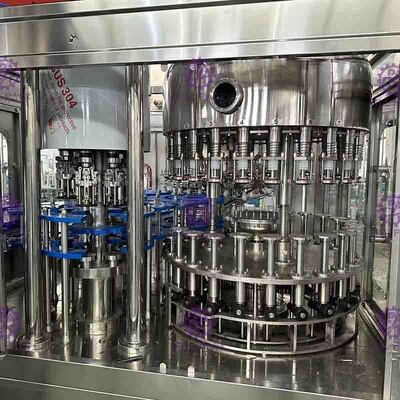 Linha de produção de vidro 40 cabeça do vinagre do controle do PLC da máquina de engarrafamento