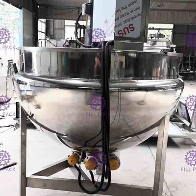 Capacidade 400L Tiltable da chaleira Jacketed industrial de aço inoxidável elétrica do vapor do aquecimento