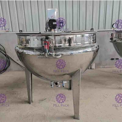 Capacidade 400L Tiltable da chaleira Jacketed industrial de aço inoxidável elétrica do vapor do aquecimento