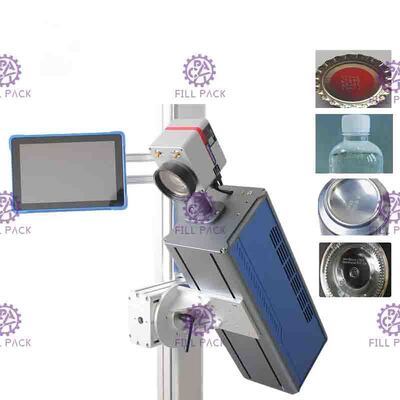 Linha de impressão de datação a laser arrefecida a ar de 1 kW / planta / unidade para garrafas de bebida