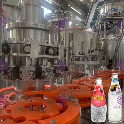 3 automáticos em 1 grânulo Juice Beverage Filling Equipment alaranjado da polpa com tração Ring Cap