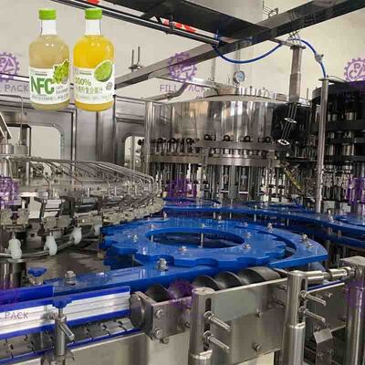 Os tampões do metal de Full Auto 8000BPH frutificam Juice Filler Touch Screen Control