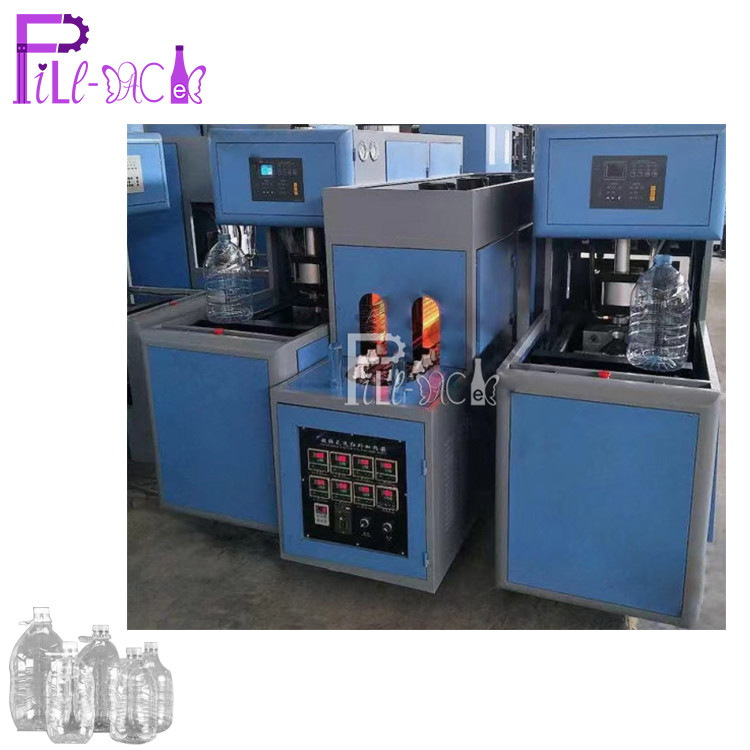 Máquina de moldagem por sopro PET semi automática 1 cavidade 2 sopradores + 1 aquecedor / equipamento de sopro de garrafas para 5 - 10L