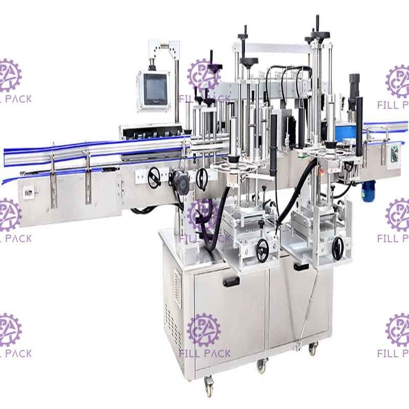 Dobro ou linha de rotulagem planta do equipamento da máquina do Labeler da garrafa adesiva lateral da etiqueta três