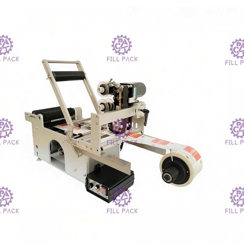 Máquina de etiquetas semi automática da garrafa para etiquetas da etiqueta com a impressora da codificação da data