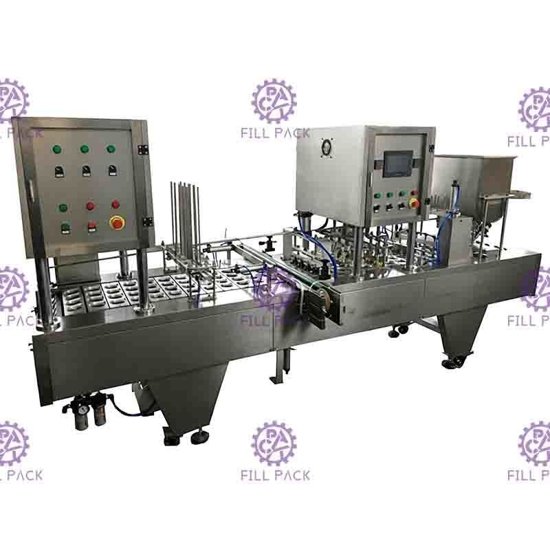 8 linhas dispositivo de empacotamento de selagem de enchimento da planta da máquina da selagem da lavagem automática do copo